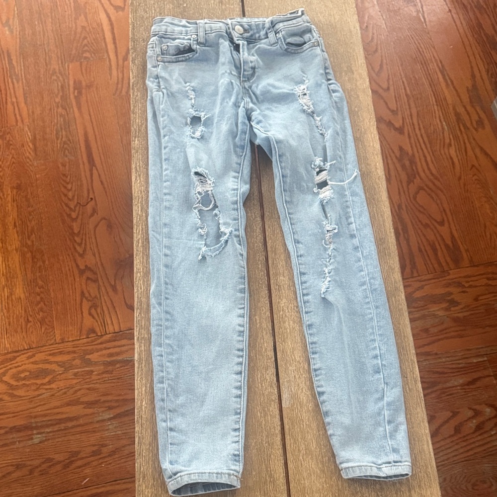 Tractr Light Blue Ripped Skinny Jeans
